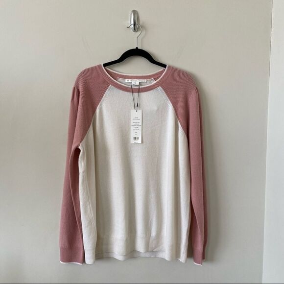 Veronica Beard Albertina Pink/Cream 100% Cashmere Sweater - Picture 3 of 14